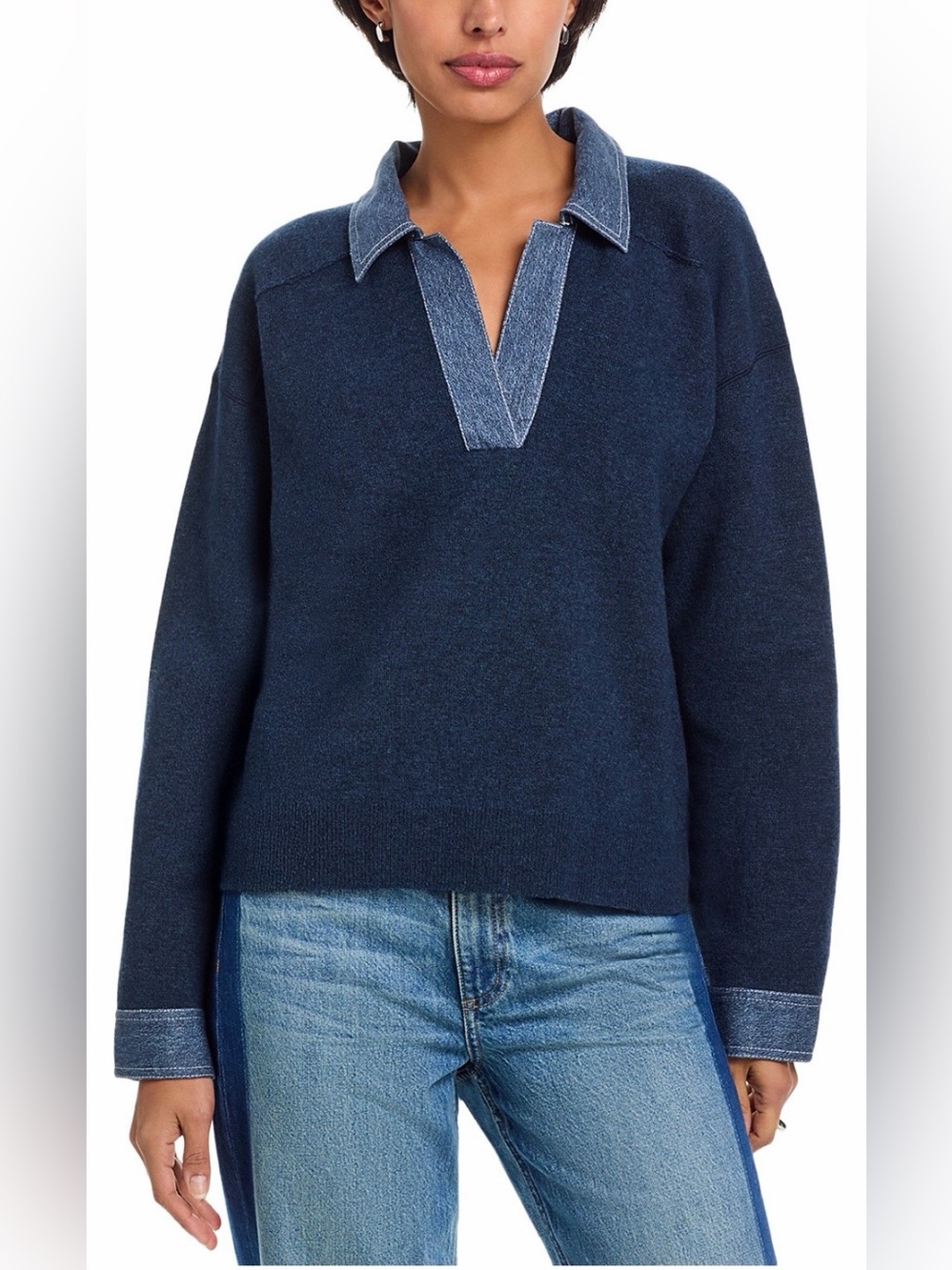 rag & bone Marie Denim Polo Sweater